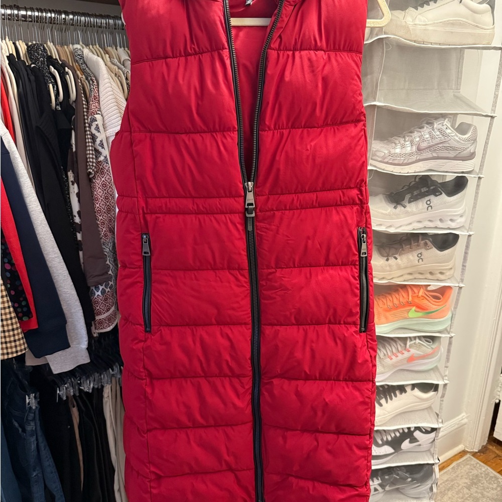 Red DKNY Puffer Vest for Women